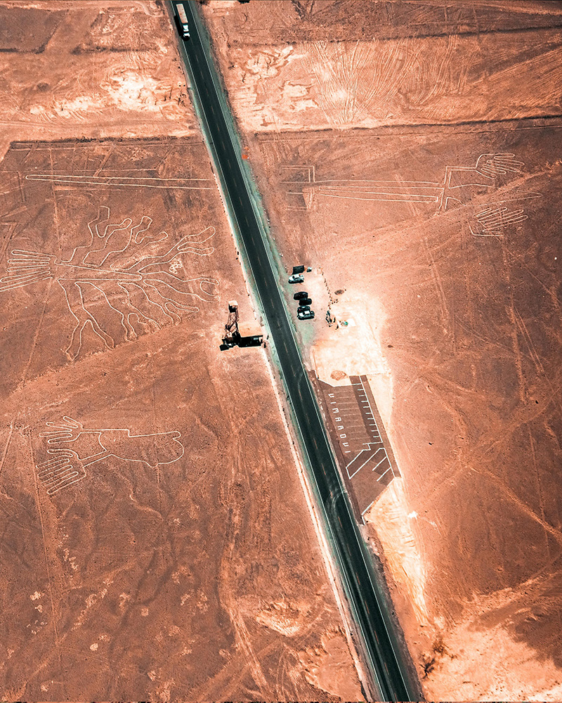 Vue aérienne des lignes de Nazca, Pérou