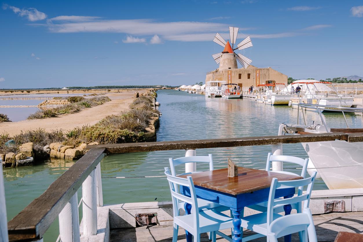 Salt Pans near Marsala, Sicily, Italy
