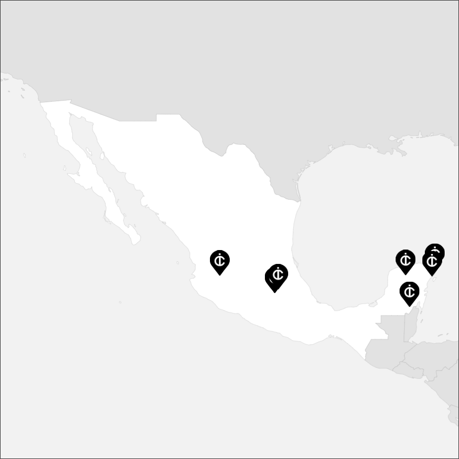 Vue sur la carte de la Mexique