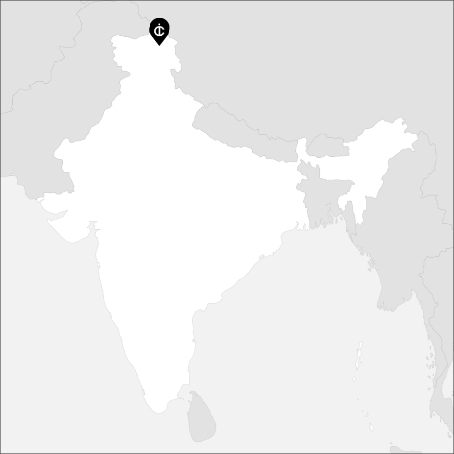 Vue sur la carte de la Inde Ladakh
