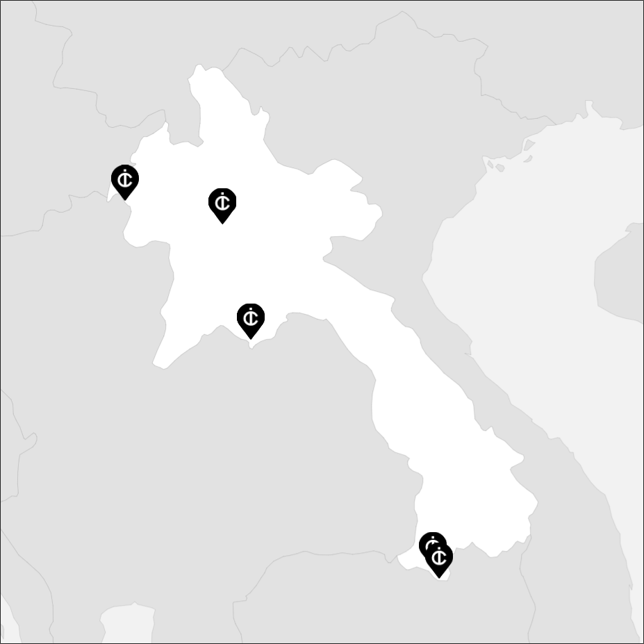 Vue sur la carte de la Laos