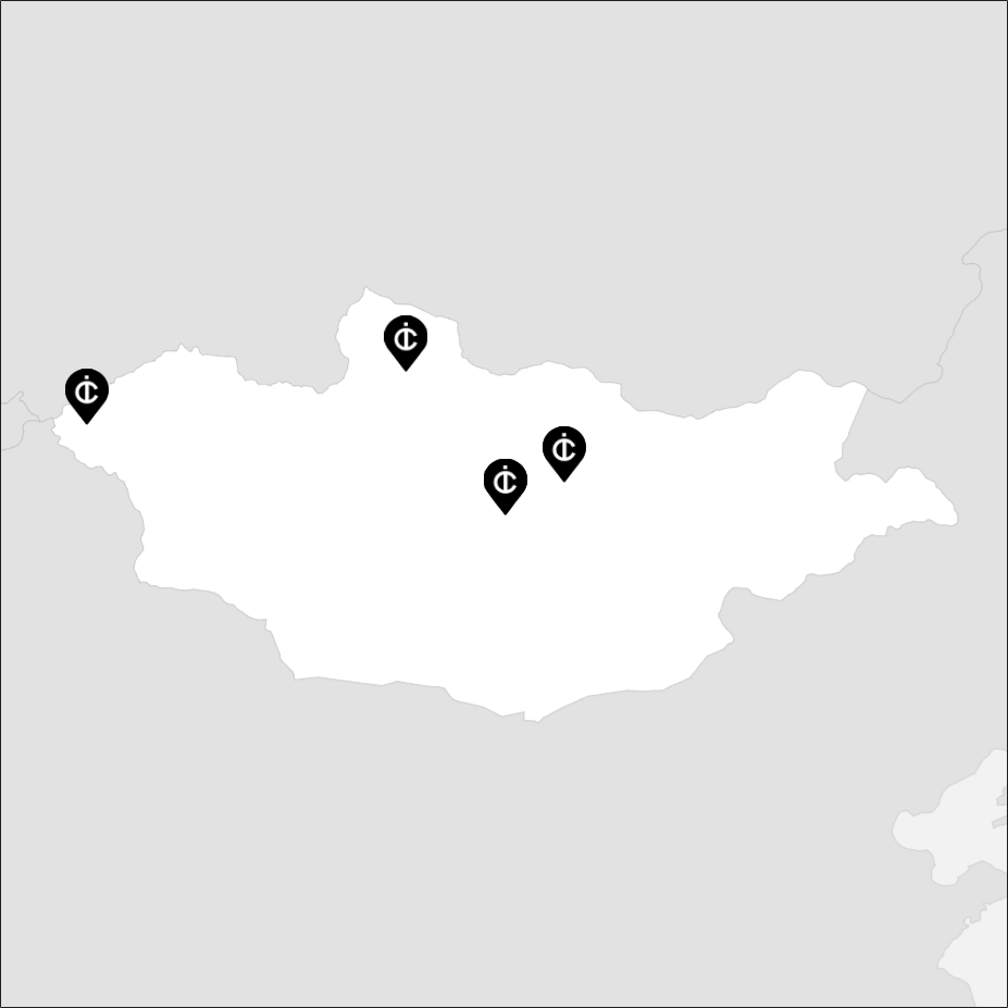 Vue sur la carte de la Mongolie