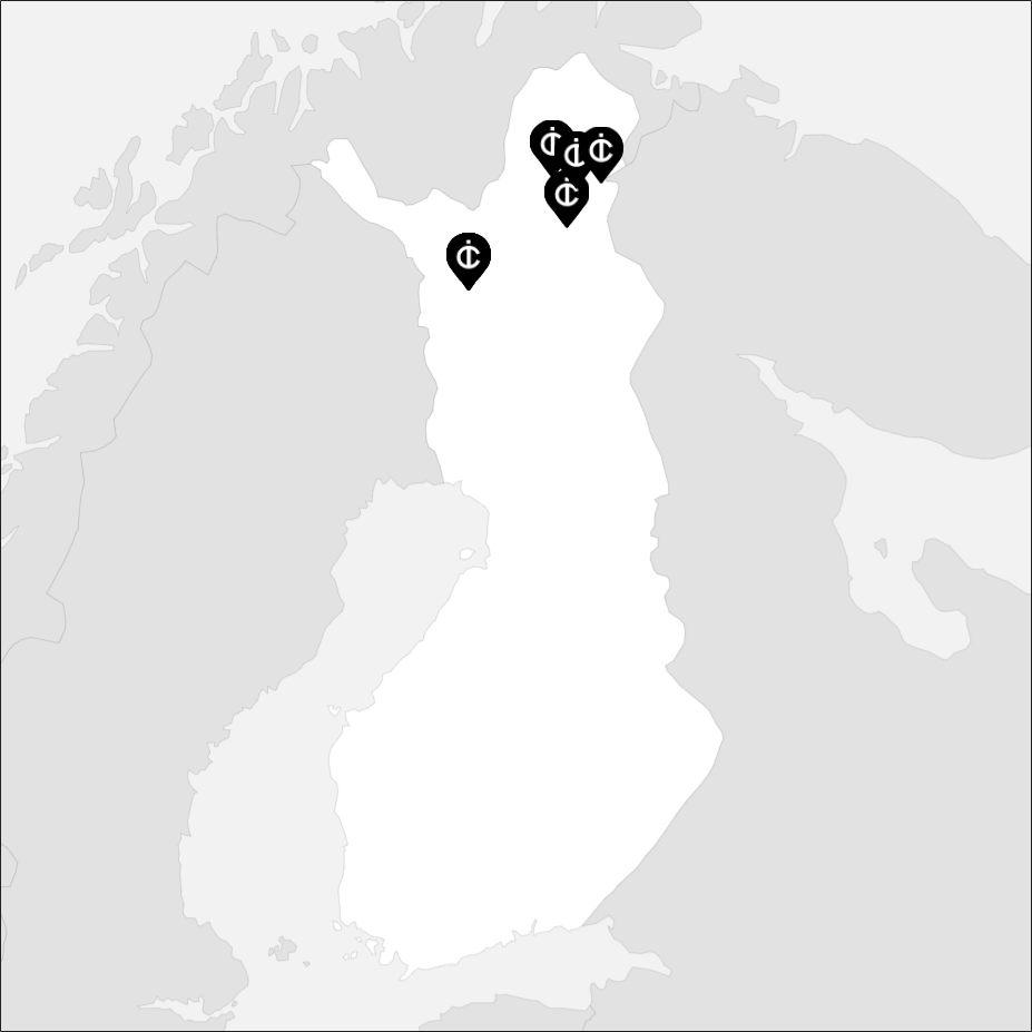 Vue sur la carte de la Finlande